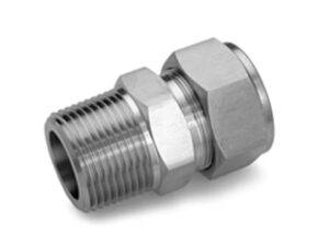 MALE CONNECTOR SS 1/8"COMP X 1/4"MNPT